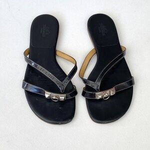 Hermès Corfou Black Thong Sandals Sizr 36 US 6